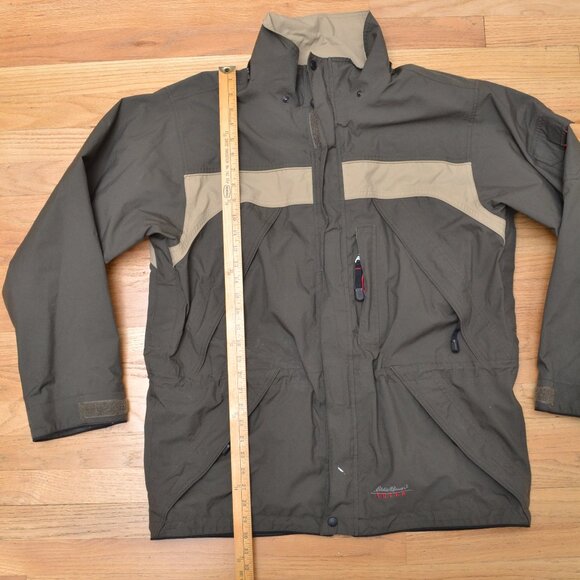 Eddie Bauer EBTEK Gore-Tex Dark Olive Green Waterproof Jacket Mens Size L - Picture 6 of 10